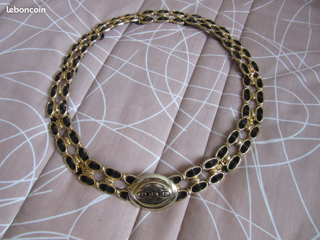 Ceinture doree /noire chainette vintage (image 1)