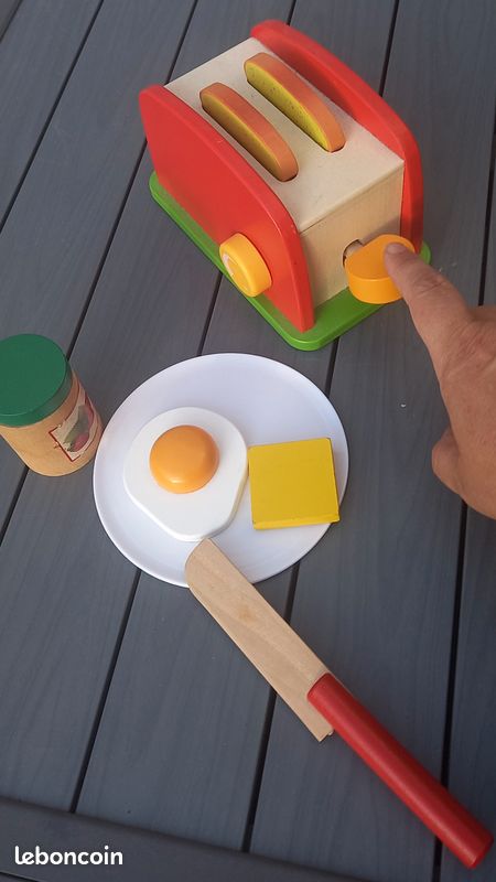 Ensemble Grille-pain Pop-up En Bois – Petit-déjeuner – 3 Ans+ – Jeu D’imitation – Montessori – Complet