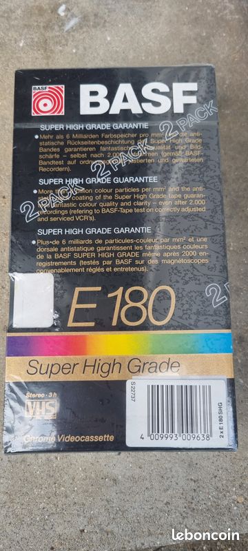 Cassette VHS BASF E300 Extra Quality 5 heures / Neuf sous blister