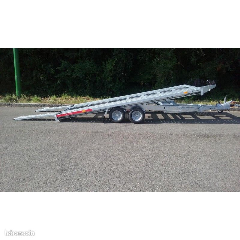 Remorque type Plateau porte voiture pro basculant 2 essieux 4.00 et 4.50m (image 4)