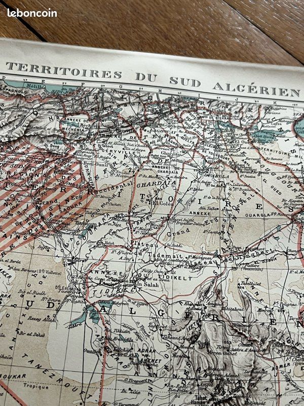 Territoires du sud Algérie - Algérie coloniale - Carte géographique vintage (image 2)