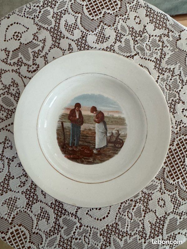 Lot de 4 assiettes vintage Saint Amand – Faïence française (image 1)