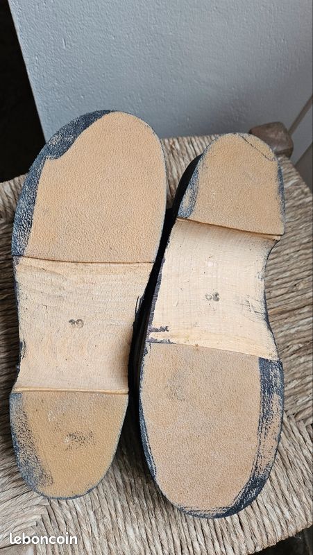 Sabots bois et cuir état neuf Taille 39 (image 5)