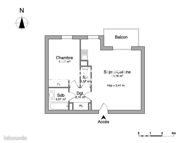 Appartement 2 pièces 43 m² · à Onet-le-Château · 43 m² · 475 €