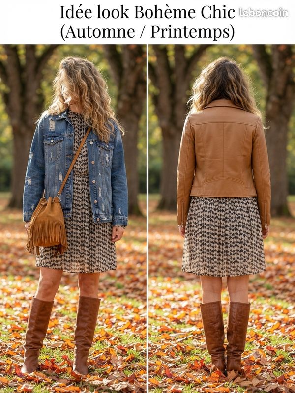 🤎Robe fluide motifs d'automne Hallhuber – Taille 44 (DE 42) – Très bon état (image 6)