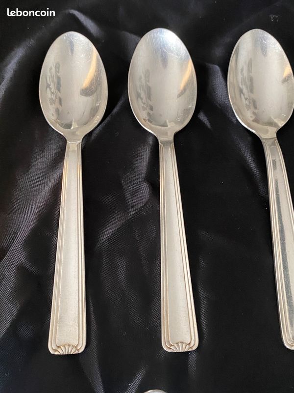 6 Cuillères en argent 800 poinçonnées vintage boîte cadeau (D'occasion