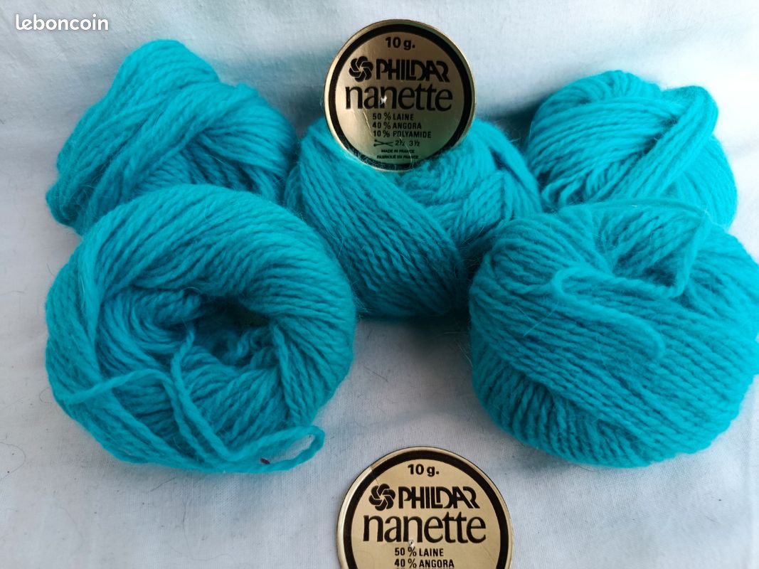 Lot De 12 Pelotes Phildar Exotic - Fil Soie Couleur Azur, 50 G Chaque, Aiguille 3.5