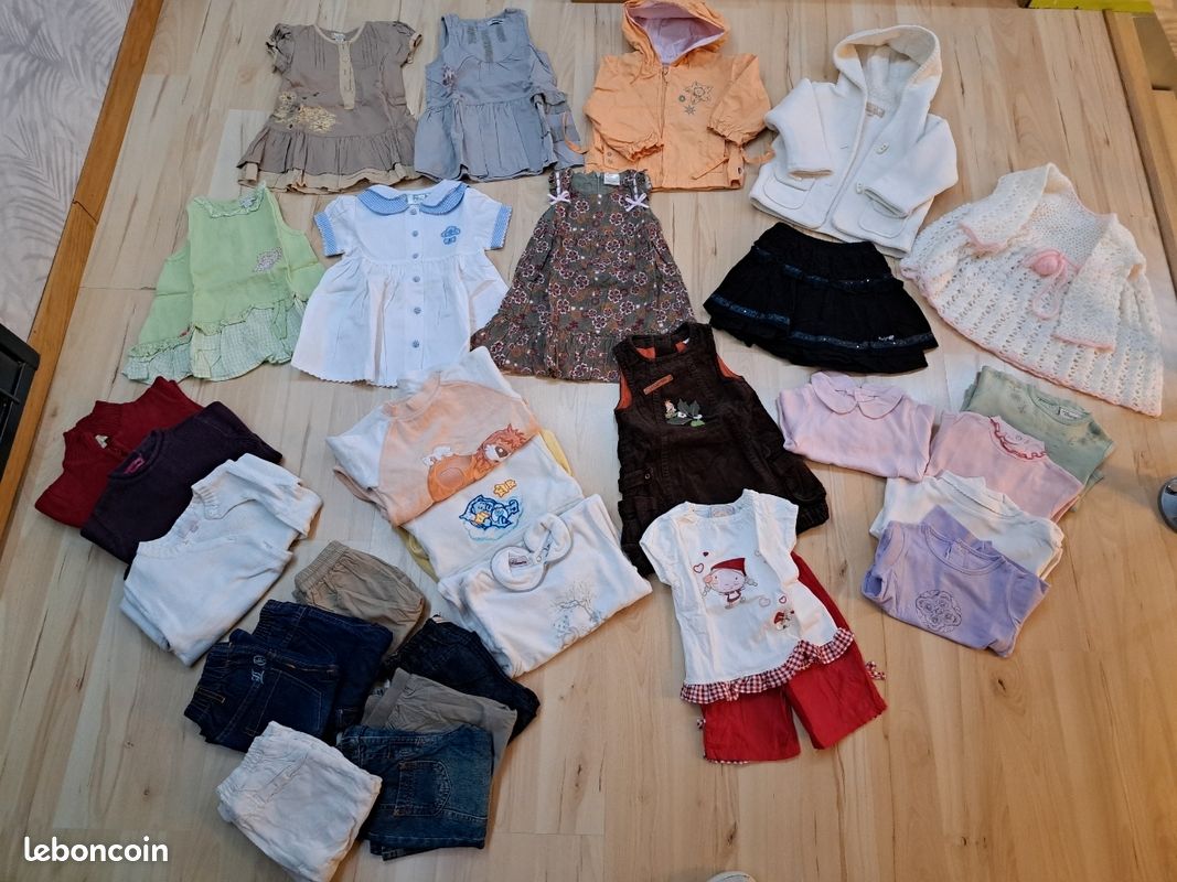 Lot Vêtements Fille 9-12 Mois - Occasion Très Bon état - Ensemble Complet