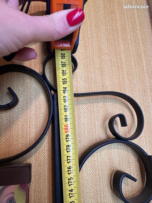 Porte-manteau vintage fer forgé avec miroir – idéal DIY / relooking (image 5)