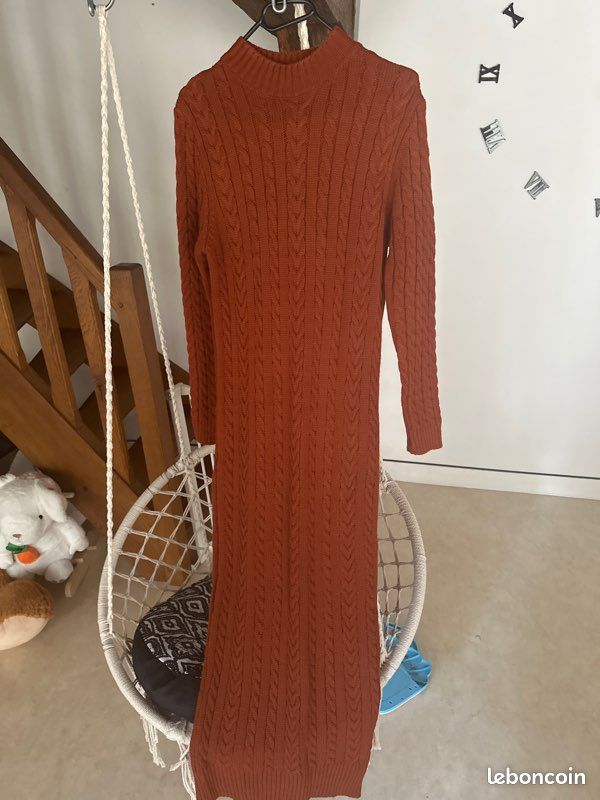 Ensemble robe et gilet long en maille – Couleur (image 2)