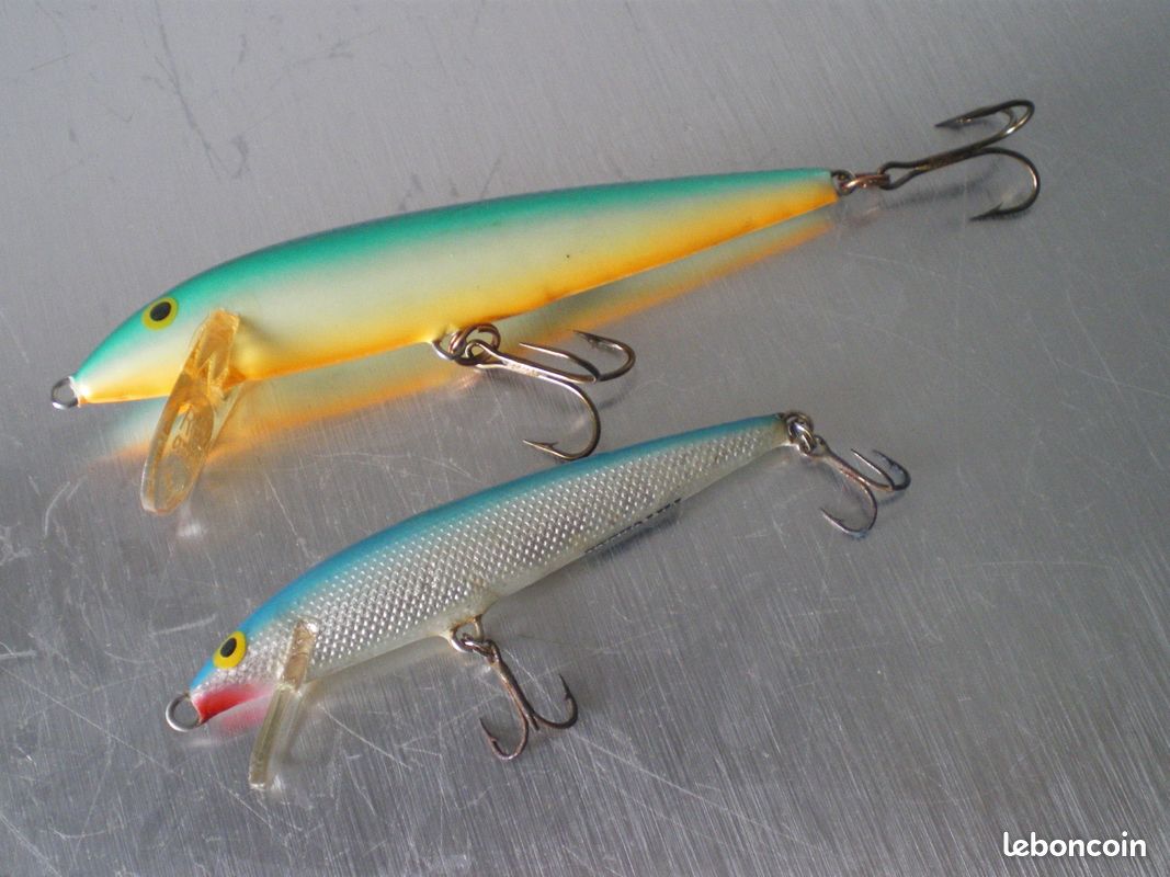 Anciens leurres de pêche Rapala de collection avec boîtes