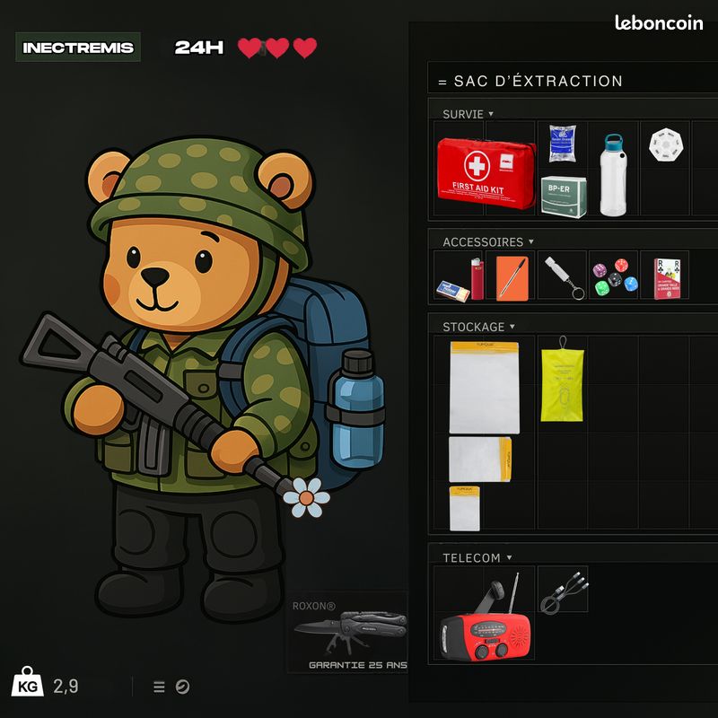 Sac d'évacuation d'urgence, léger et compact - kit de survie 24 H (image 9)