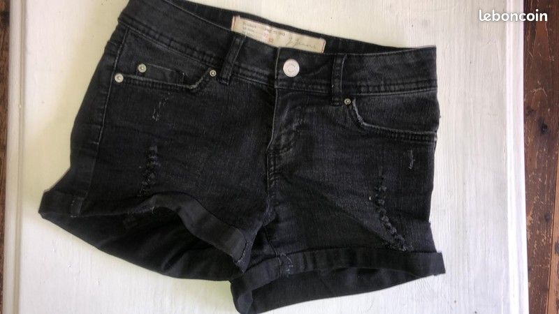 Short en jean noir (image 1)