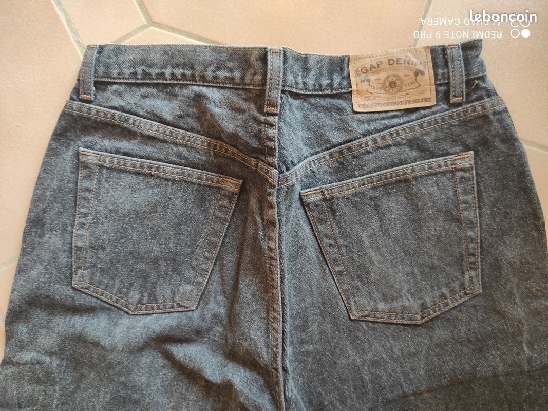Jean gris Gap Denim loose fit 12 regular (image 6)
