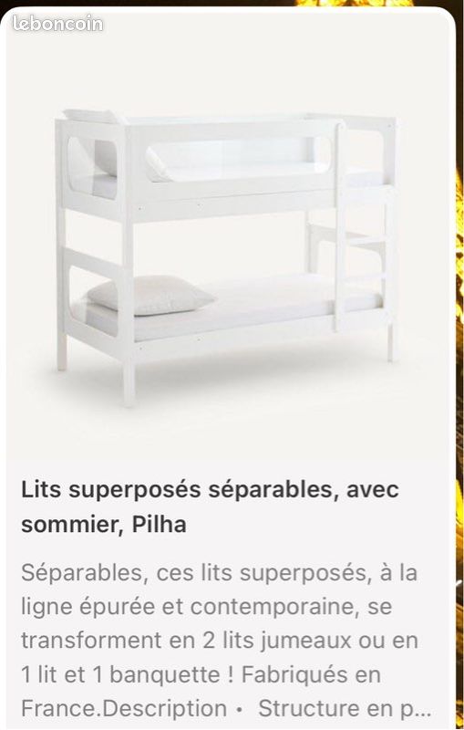 Lit superposé séparable (image 1)