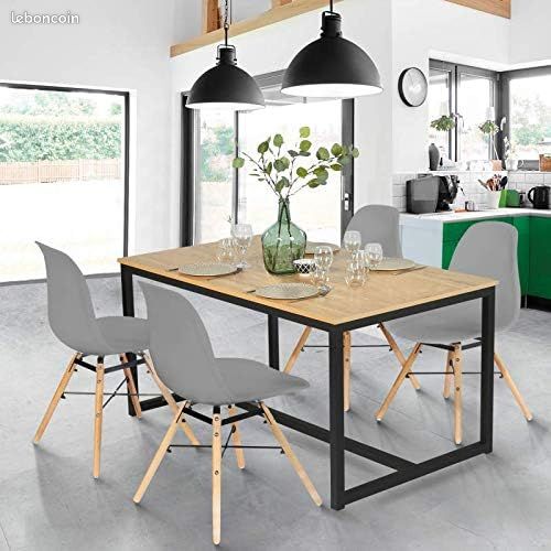 Table à Manger Rectangle 6 Personnes Design Industriel 120 cm (image 5)
