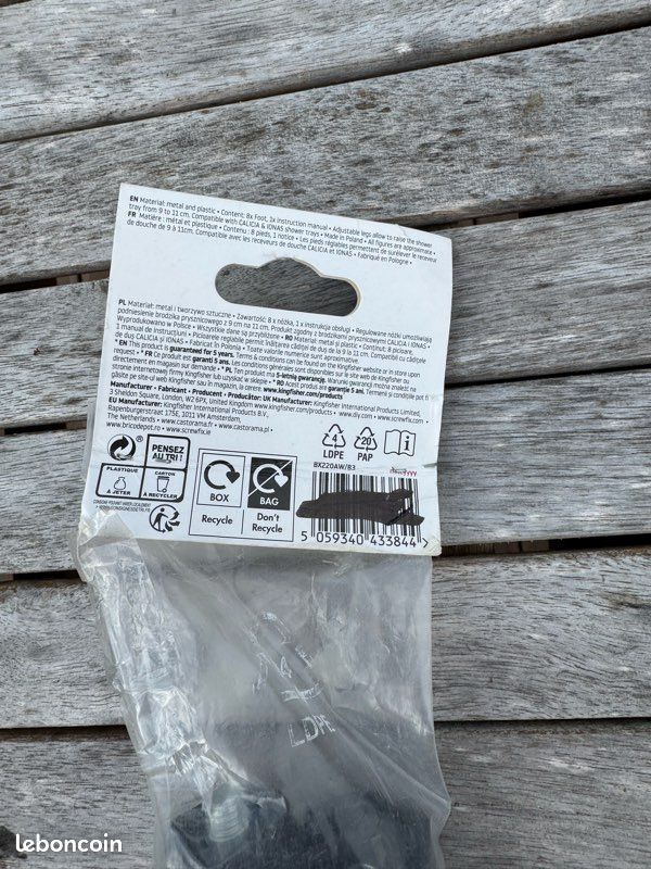 Lot de 8 pieds de receveur de douche goodhome (image 3)
