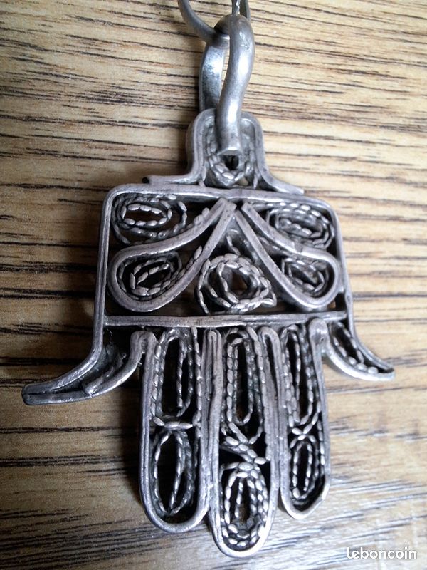 Collier-chaîne-pendentif En Argent Massif 925 - Bijou Ancien Style Sterling Silver - Occasion Bon état - Élégance Intemporelle