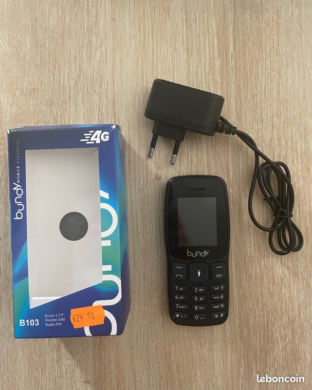 Téléphone portable à touches BUNDY B103 4G – Neuf / Double SIM – Idéal pour un Dumb Phone (image 1)