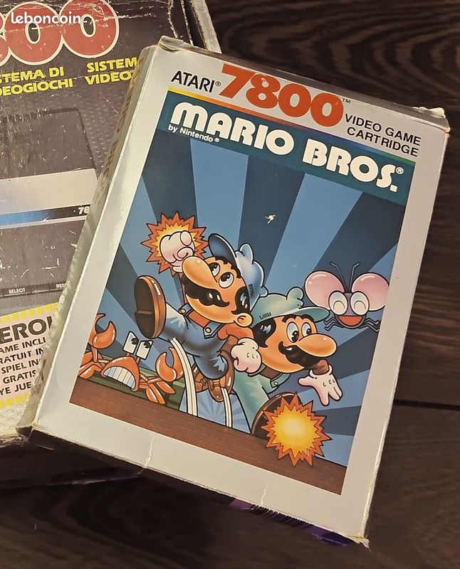 RARE : 1re édition 1988 : Atari 7800 MARIO BROS en boite et notice