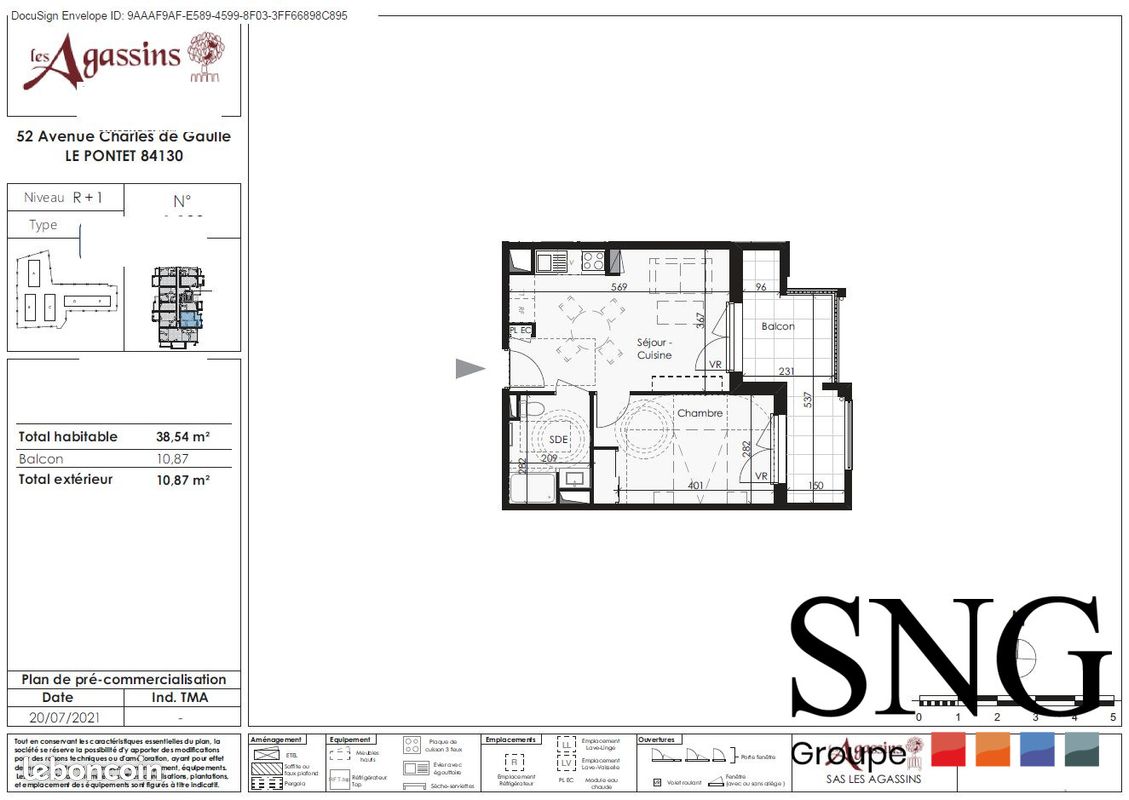 Appartement 2 pièces 39 m² · au Pontet · 39 m² · 612 €/mois