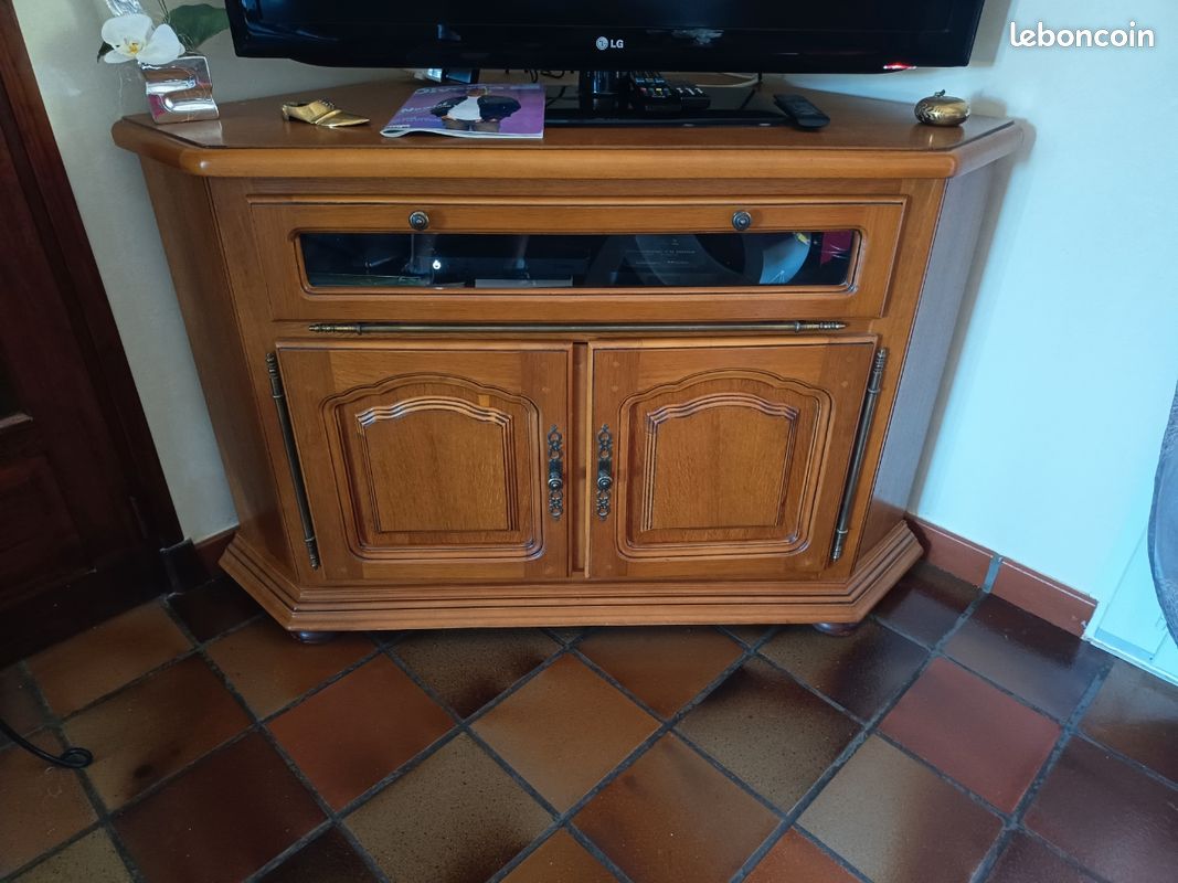 Meuble TV d'angle en bois (image 3)