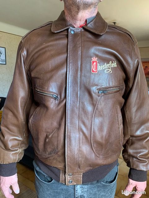 Blouson en cuir vintage Chesterfield (image 2)