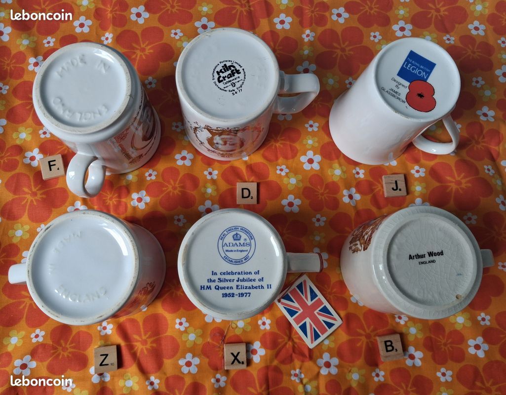 Tasses Royal Family anglaise vintage, dorures, jubilés (image 5)
