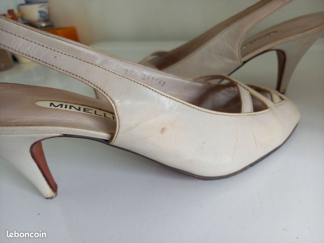 Escarpins cuir beige MINELLI P 38 ½ Chaussures