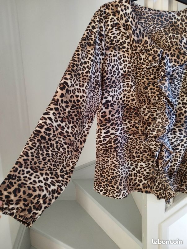 Blouse femme élégante taille XL imprimé léopard (image 3)