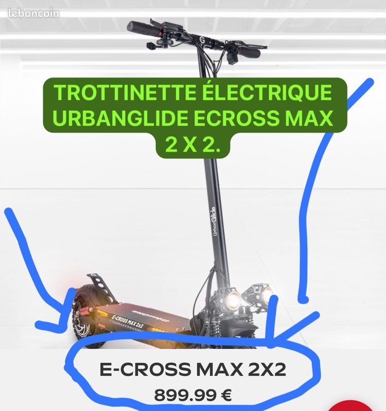 Trottinette électrique urbanglide ecross max 2 x 2 avec deux moteurs (image 3)