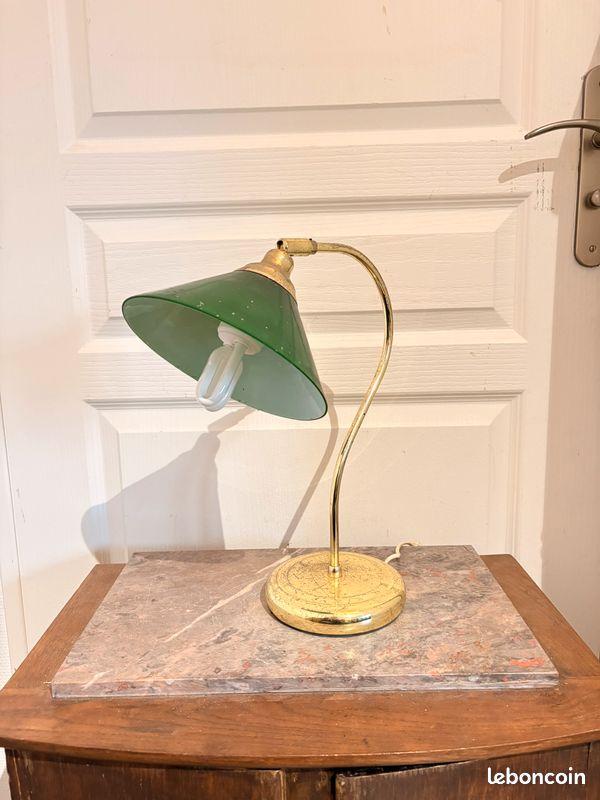 Abat-jour Tissu Jacquard Vert Rétro - Pour Lampe De Table E27, 30x30x21 Cm