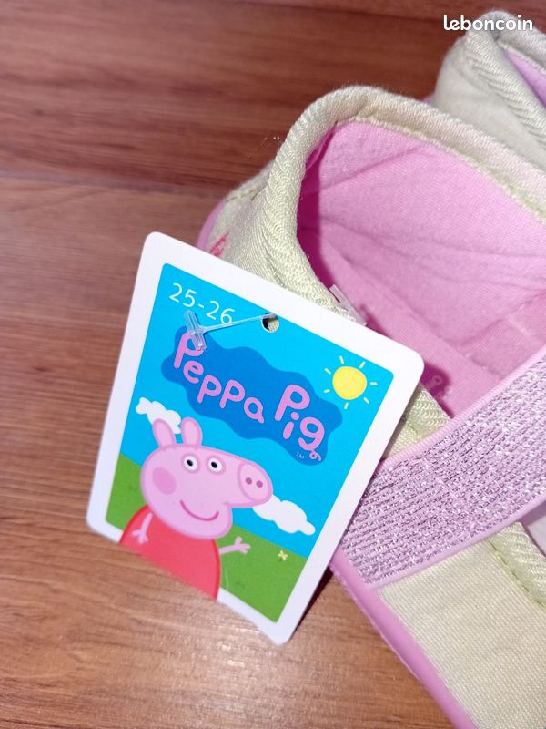Chaussons Peppa Pig Rose Pour Fille - Fermeture à Sangle, Taille 38-38, Doux Et Antidérapants