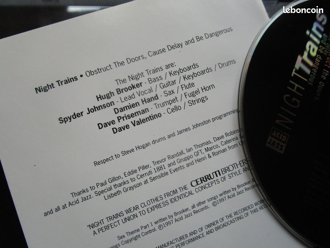 Night Trains – Obstruct The Doors Cause Delay And Be Dangerous / CD 1997 Acid Jazz (image 3)