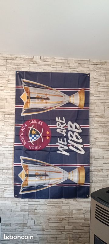 Drapeau UBB Union bordeaux Bègles taille 90 cm par 150 cm neuf (image 3)
