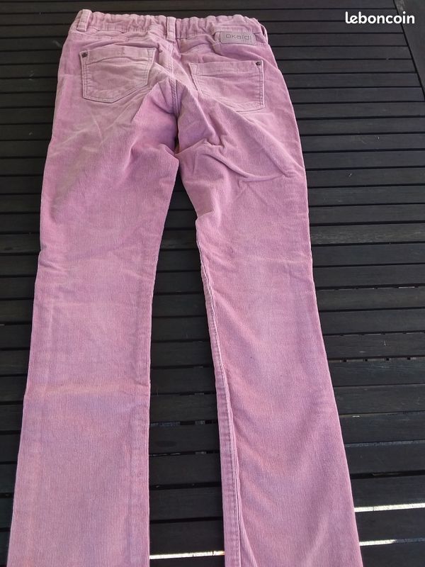 Pantalon velours okaidi 9 ans vieux rose (image 3)