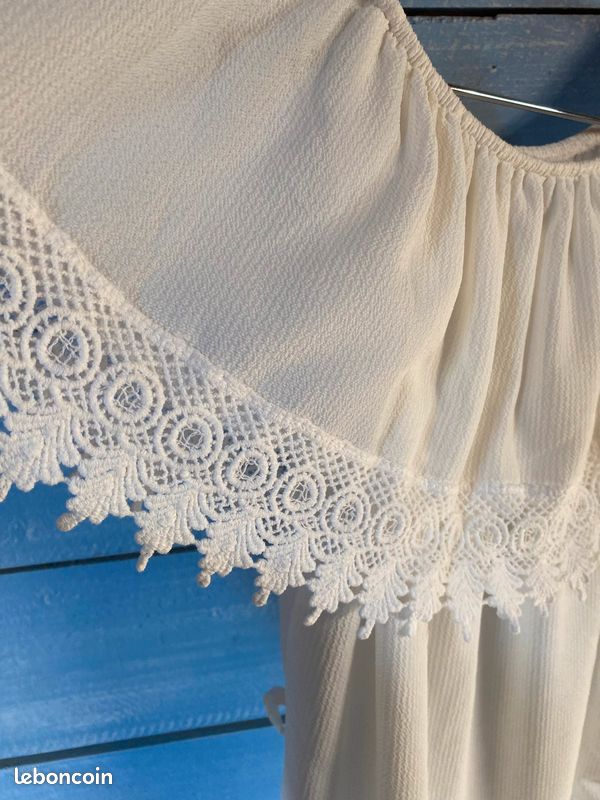 Robe Blanche à avec de la dentelle (image 4)