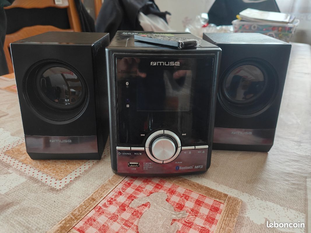 Micro Chaîne HiFi MUSE M38BT - Bluetooth, CD, Radio FM, USB - Compacte Et Puissante