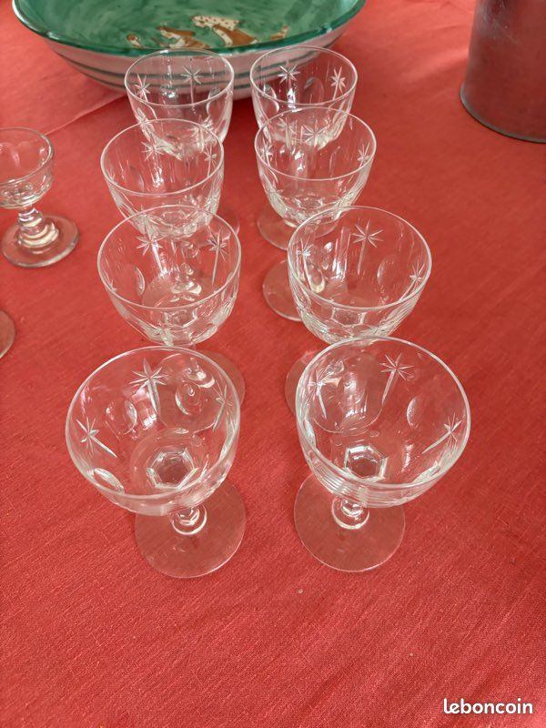 14 jolis petits verres à pied en cristal et verre vintage (image 2)