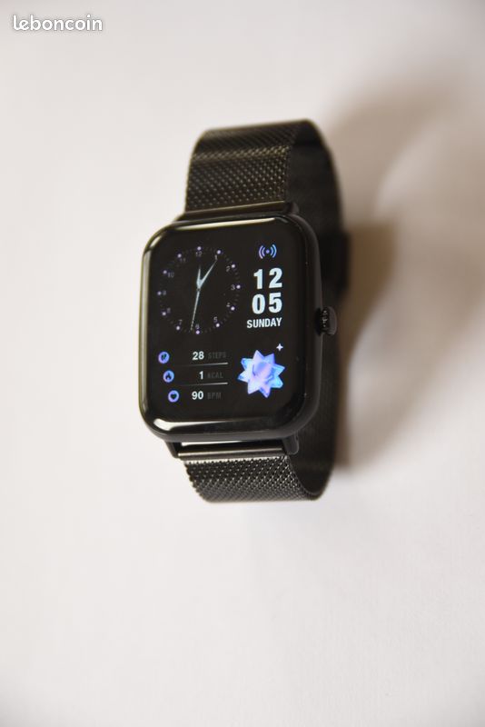 Montre connecté smart watch homme marque lige noire Téléphones