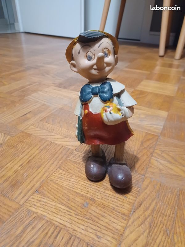 Jouet Mécanique Pinocchio Rare - 1950 - Composite Laqué Polychrome
