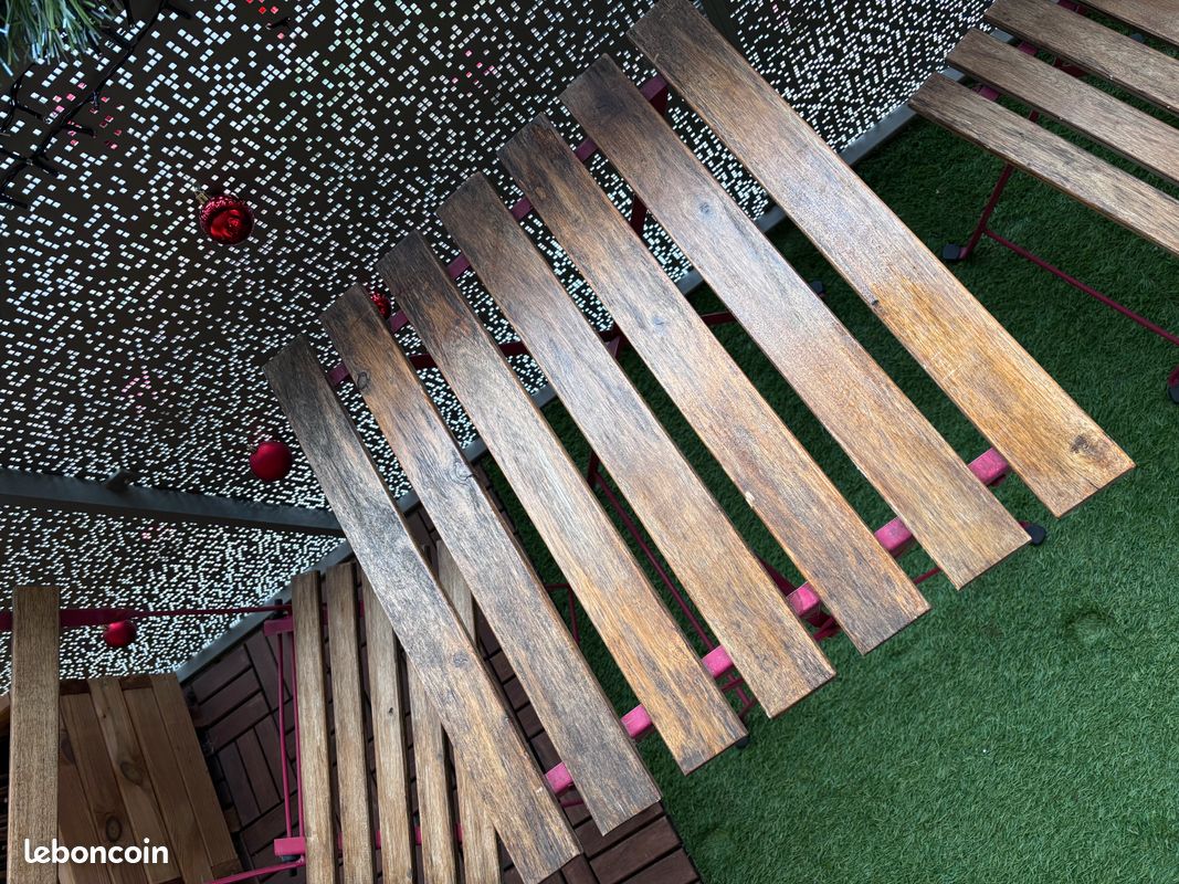 Table de balcon IKEA TÄRNÖ + 2 chaises pliantes – bon état (image 2)