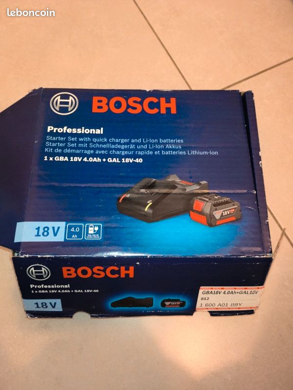 Starter Set de 2 Batteries GBA 18V 4.0Ah + Chargeur GAL 18V-40 Bosch Professional sur