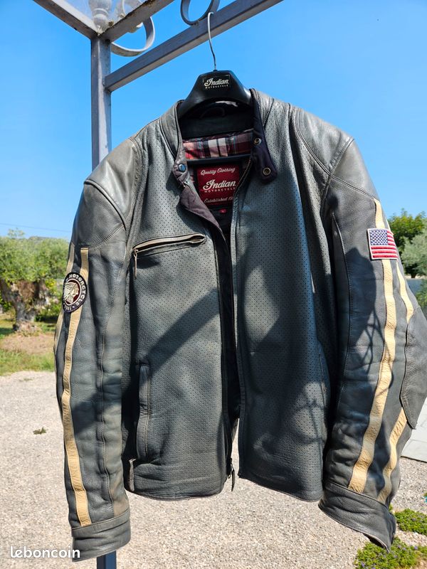 Blouson cuir indian Équipement moto