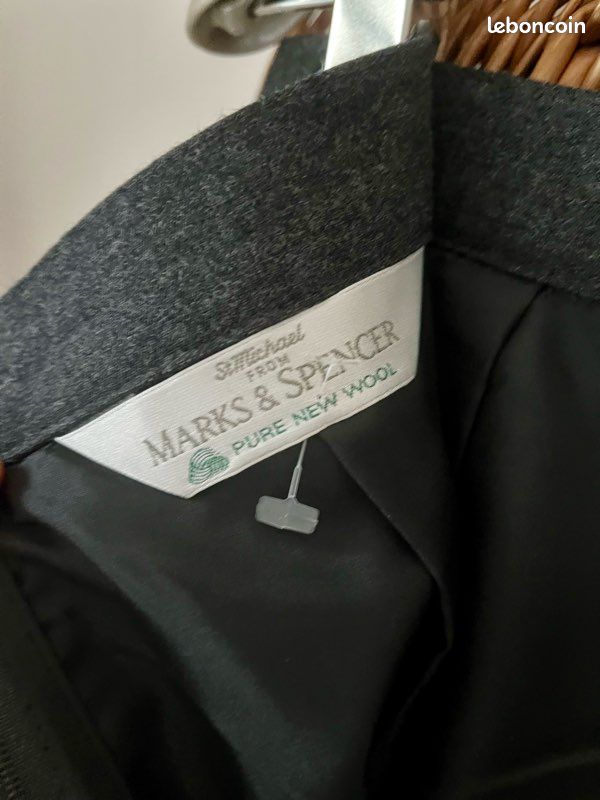 Superbe Jupe Crayon Gris Anthracite à Carreaux - Esprit Héritage Chic - Vêtements