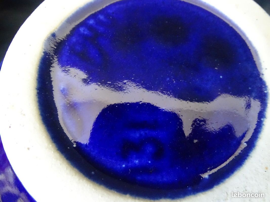 VENDUES / Vases Céramiques Grès du Morvan bleu + Alpho Alphonse Mouton design Art Nouveau rétro Vintage 1930's (image 10)