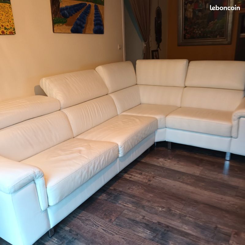 Canapé convertible cuir (image 1)
