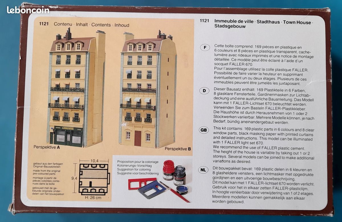 Lot de 12 maquettes immeubles de ville Kibri Vollmer, Faller HO