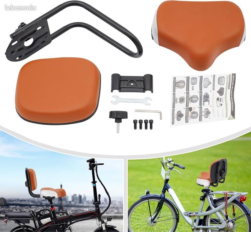 Selle Vélo超大 Confortable Avec Dossier - Coussin En Cuir Extra Large - Noir Universel