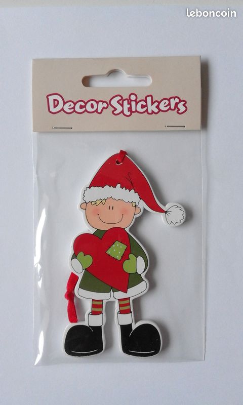 ♥ NEUF – 2 décors de Noël en bois à suspendre pour sapin ou cadeaux (image 2)